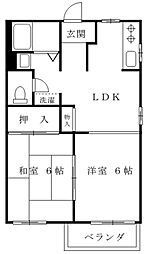 ソワー・ド・下落合 2階2LDKの間取り