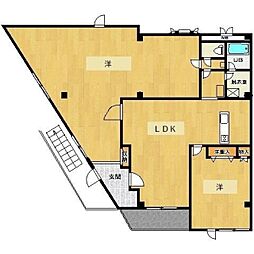 ヴィラ花見堂 3階2LDKの間取り