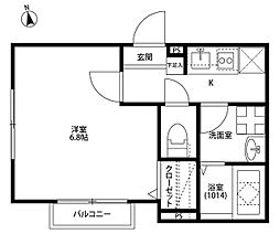 アムールつくば 1Kの間取図画像