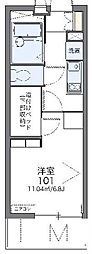 レオパレスベータ 1Kの間取図画像