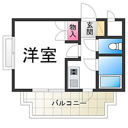 シャルマンフジ堺東壱番館 1Kの間取図画像