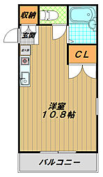 セラーン朝霧 ワンルームの間取図画像