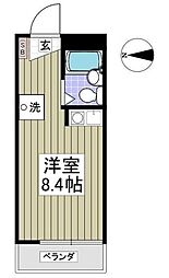 グランモア三光町 ワンルームの間取図画像