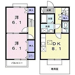 ベルク 2DKの間取図画像