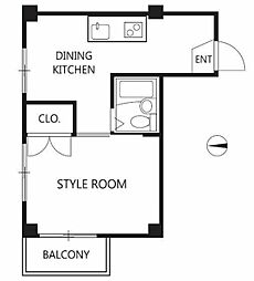 シルクハイム 2階1DKの間取り