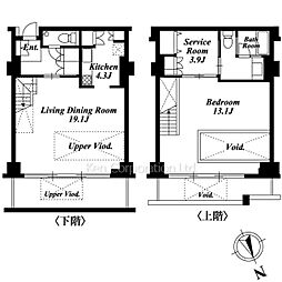 フレンシア外苑西 1階1SLDKの間取り