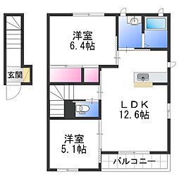 シャーメゾンクレセント 2LDKの間取図画像