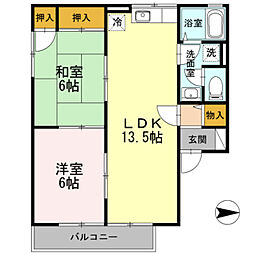 マイルドコート 2LDKの間取図画像