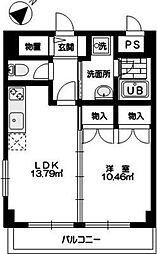 トラットリアK&M 1LDKの間取図画像