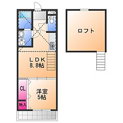 フジパレス千代田 1LDKの間取図画像