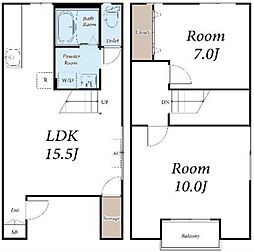 フェリーチェハウス町田 1階2LDKの間取り