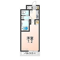 AILE南武庫之荘west 1Kの間取図画像