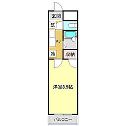 グランドムール高須 1Kの間取図画像