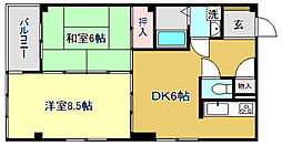 コーポMIKI 2DKの間取図画像