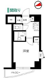 エクセリア早稲田II 8階1Kの間取り