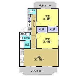 ユーミーオモテ1 2LDKの間取図画像