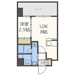 ドゥーエ赤坂 1LDKの間取図画像