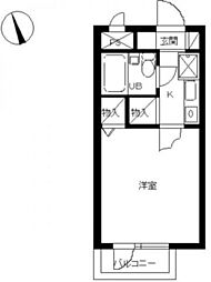 スカイコート成増 1Kの間取図画像
