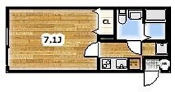 Calme川越 3階1Kの間取り