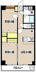 ヴィクトワール 2階2LDKの間取り