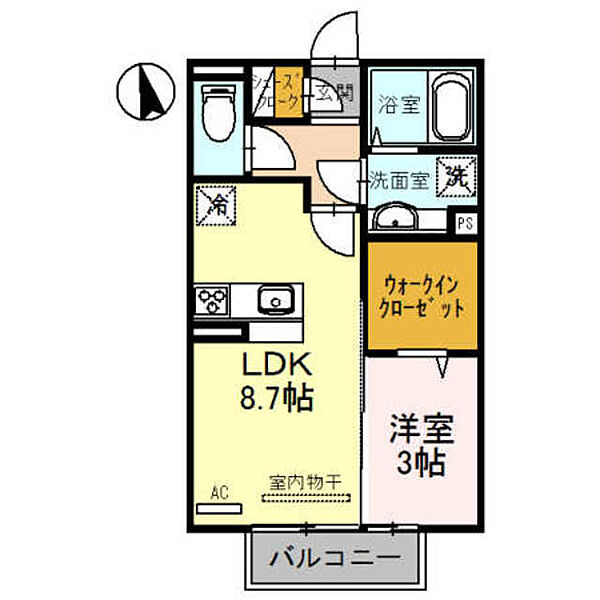 和歌山県和歌山市園部(賃貸アパート1LDK・2階・33.60㎡)の写真 その2