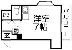 LIBERAL宮之阪 ワンルームの間取図画像