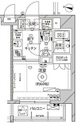 レアライズ平和島 1Kの間取図画像