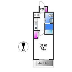 ディナスティ東大阪センターフィールド 1Kの間取図画像