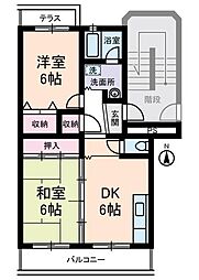 クレール18 2DKの間取図画像