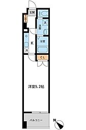 フィオーレ月島 1Kの間取図画像