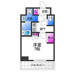 ファビラスコート巽東 1Kの間取図画像