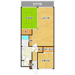 大産高取マンション 2LDKの間取図画像