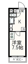 ルピナス8 1Kの間取図画像