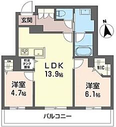 カルム 2LDKの間取図画像