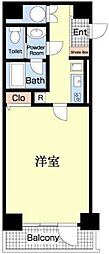 メゾン・ド・ヴィレ日本橋中洲 1Kの間取図画像