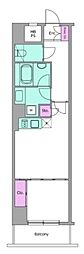 レジディア目白 3階ワンルームの間取り