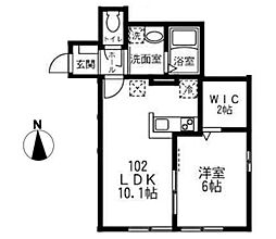 クレスタ 1LDKの間取図画像