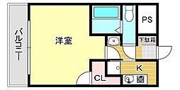 VIP薬院 1Kの間取図画像