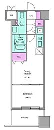 レジディア上野池之端 1Kの間取図画像