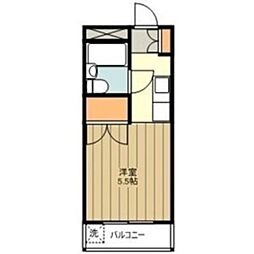 サンアベニュー羽村 1Kの間取図画像