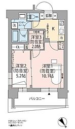 ミュージションウィズ江古田 3Kの間取図画像