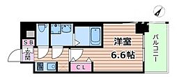 S-RESIDENCE上新庄beat 1Kの間取図画像