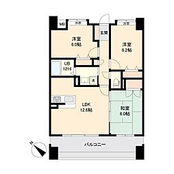 仙台市営南北線 長町一丁目駅 徒歩2分の賃貸マンション 4階3LDKの間取り