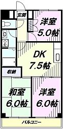イーストビレッジ 3DKの間取図画像