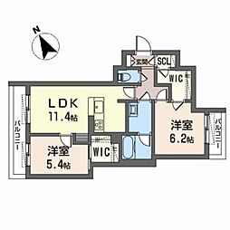 シャーメゾンセレナヴィラ 2LDKの間取図画像
