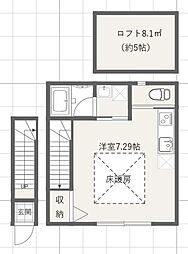 La vie belle千歳船橋 2階ワンルームの間取り