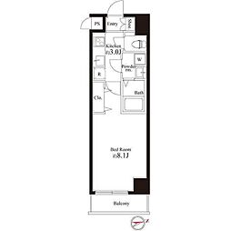 REGALO世田谷松陰神社 3階1Kの間取り