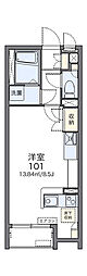 レオネクストCREA東館 ワンルームの間取図画像