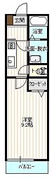 メゾンドレスト 1Kの間取図画像