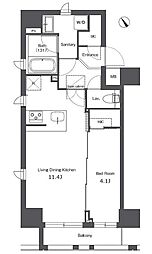 COMFORIA台東根岸 1LDKの間取図画像
